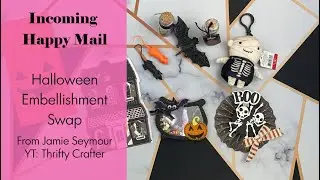 Incoming Happy Mail | Halloween Embellishment Swap | from Jamie @thriftycrafter