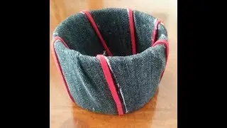 DIY Let's make a  bracelet from and empty duck tape roll and denim form jeans
