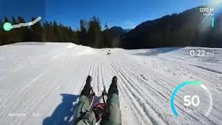 Rodeln am Kolbensattel in Oberammergau (08.02.2025) - 1. Abfahrt