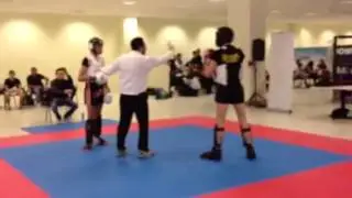 Giovanni Pellegrino (casco aperto) primo combattimento, Kung Fu Capua
