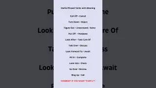 Useful Phrasel Verbs with Meaning | Call Off ❌️ | Cancel ✅️ | Turn Down