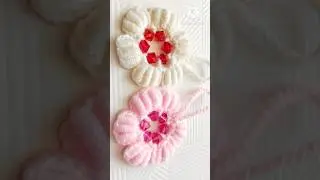 Crochet flower applique/ keychain #shorts
