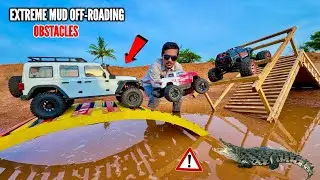 Rc  Mahindra Thar Roxx Extreme Mud off-roading with Obstacles