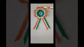 Republic day badge #diy #craft #26january #papercraft #diybadge  #shortfeed #trending #shorts #yt