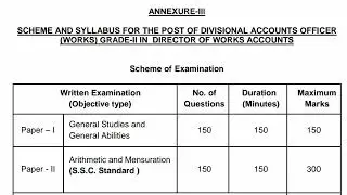 TSPSC DAO Divisional Accountant Officer Syllabus