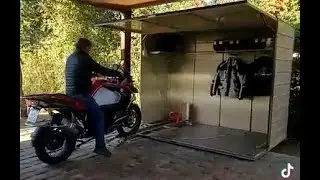Garagem box capa caixa met&aacute;lica para motos