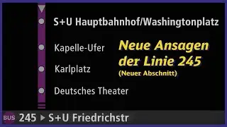 Neue Ansagen der Linie 245 (Neuer Abschnitt)