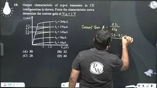 Output characteristic of n-p-n transistor in CE configuration is shown. From the characteristic ....