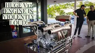 Двигатель Lamborghini V12 Offshore объёмом 9,3 л запускается и набирает обороты! (Покойся с миром...