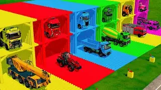 TRANSPORTING FIRE TRUCK, GARBAGE TRUCK & BIG TRUCKS by MAN TRANSPORTER! Farming Simulator 22
