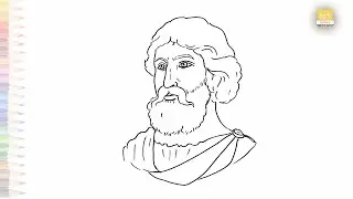 Pythagoras of Samos drawing easy | Portrait sketches| How to draw Pythagoras step by step #artjanag
