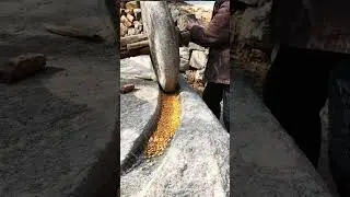Traditional Stone Mill Grinding Grain 🍚