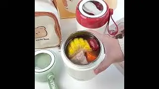 304 Stainless Steel Breakfast Cup Insulated Soup Cup with Lid and Spoon