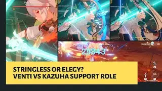 Nuke Support Role: Stringless vs Elegy & C2 Venti vs C0 Kazuha [Comparison Experiment] DPS Chongyun