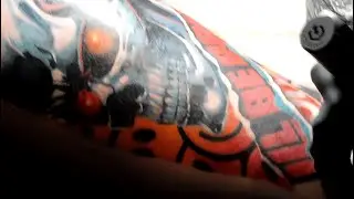 Tattoo In progress At The Big London Tattoo Show At The London Excel Center.Sunday 08/09/024