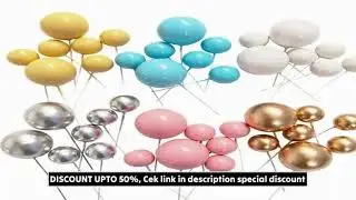 20Pcs Cake Topper Gold Silver Ball Happy Birthday Cake Topper DIY Cupcake Flag Wedding Chr