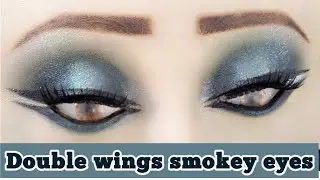 Double winged eyeliner with smokey eyes || how to create double winged eyeliner