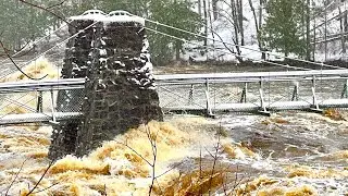 The Swinging Bridge vs. The St. Louis River at Jay Cooke State Park 4/16/23