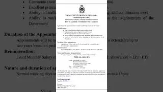 OUSL Job Vacancy: Academic Coordinator 🎓 #OUSL #JobVacancies #SriLankaJobs #AcademicCoordinator