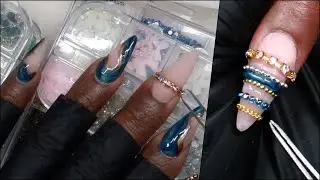 🦋⭐️ Blue And Gold CatEye Nail Tutorial