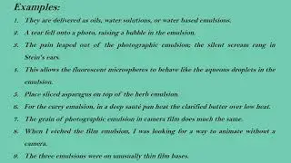 Emulsion Meaning and Example Sentences