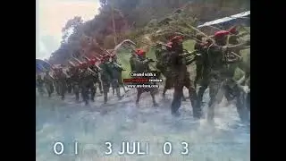 Latihan baris berbaris Tentara Pembebasan Nasional Papua Barat (TPNPB OPM) WEST PAPUA ARMY