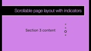 scrollable page layout with indicators