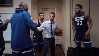 Timberwolves celebrate Ryan Saunders' first win as interim head coach