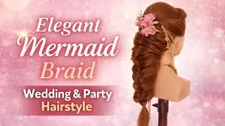 Elegant mermaid braid hair style 💖||wedding & party hairstyle #hairstyle #mermaidhairstyle#braidhair
