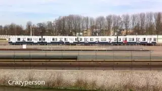RET Metro 5234+5214 rijdt (3 keer) naar voren op de 's-Gravenweg (10 Teetjes in 1 beeld!!)