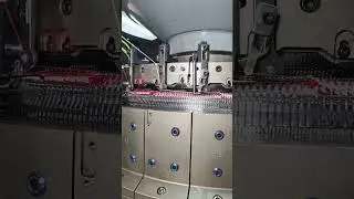 Red Stripe Carpet From Circular Knitting Machine#circularknittingmachine