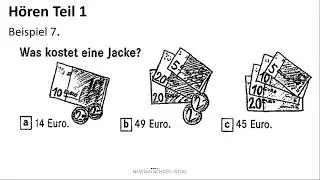 Prüfungstraining Start Deutsch 1 Hören Teil 1  Übungen Einkaufen und Preise  (001)