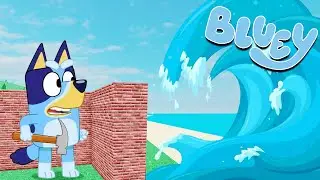BLUEY SOBREVIVE al TSUNAMI CONSTRUYENDO | Las Aventuras de BLUEY en ROBLOX!
