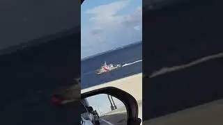 Car flips into water on the Howard Frankland bridge!!! St.Petersburg Fl
