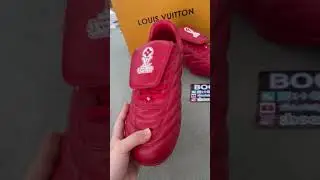 L-ouis Vuitton Red White LV Footprint Soccer RedWhite