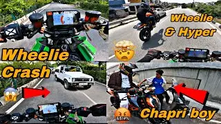 Aaj To Marte Marte Bacha🥵Wheelie Crash😭 // Chapri Boy Want To Race🤬 