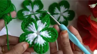 ⚡️☘️☘️🍀Amazing👌🏻Easy Crochet flower new pattern for beginners| crochet tutorial #zeba crochet 