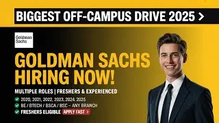 Goldman Sachs  BIGGEST OFF-CAMPUS DRIVE  | 2020&ndash;2025 Batch Eligible | Freshers & Experienced Hiring
