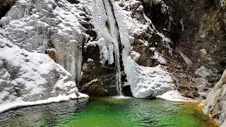 White noise frozen waterfall winter sound of nature