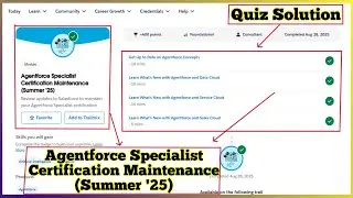 Agentforce Specialist Certification Maintenance Summer '25 | Salesforce Trailhead | Quiz Solution
