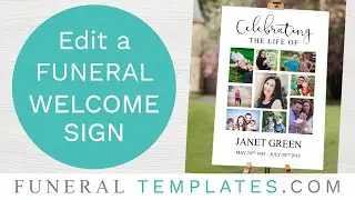 Edit A Large Funeral Welcome Sign