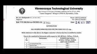 VTU UPDATE TODAY:24 NOVEMBER 2021