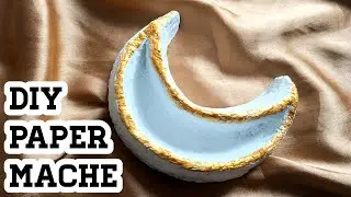 DIY Paper Mache Moon Dish 🌙 | No Glue Paper Mache