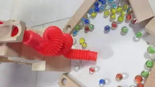 Wooden Marble Run ASMR: Relaxing Sounds & Mesmerizing Motion