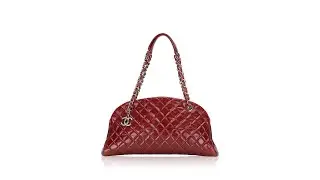 Chanel Glazed Calfskin Medium Just Mademoiselle Bowling Bag Red