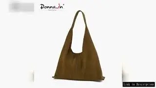 Donna-in Genuine Suede Hobo Shoulder Bag Natural Cow Leather Large Crescent Casual Tote Bags Fashion