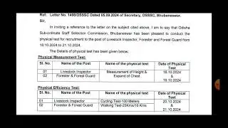 OSSSC conduct physical test for recruitment to the post of LI,Forester & forest guard Physical  Test