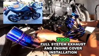 Z900 FULL EXHAUST AND ENGINE COVERS INSTALLATION #z900 #kawasaki #bigbike