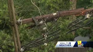 Clean up starts after storm damages Baltimore County