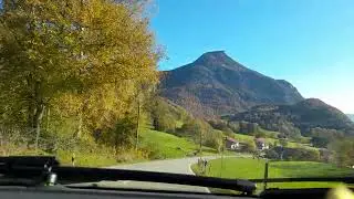 Autofahrt, &Uuml;berfilzen Bergen Labach, Bayern, Deutschland